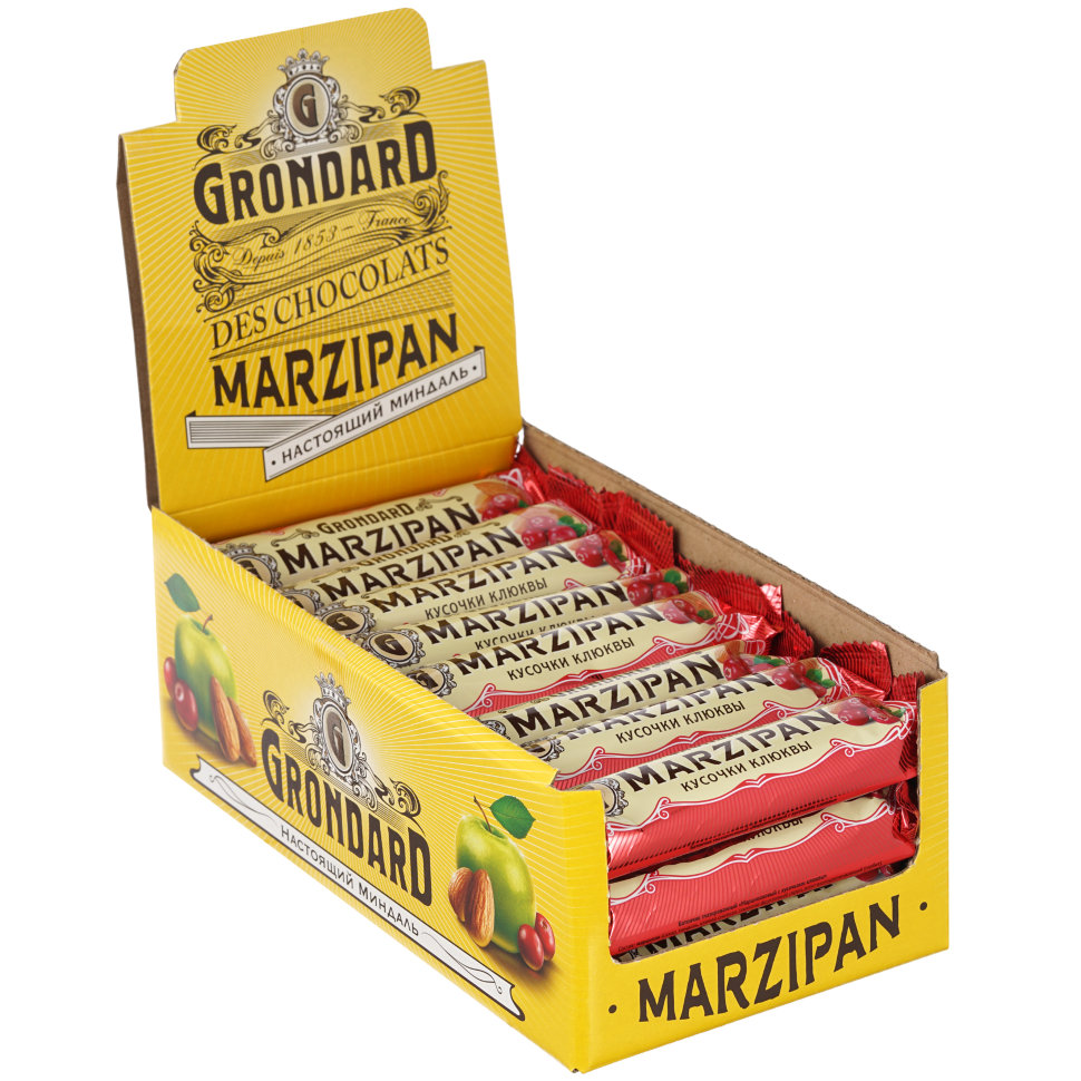  TM Grondard     (8415) Батончики глазированные Марципановые Клюква, (24шт по 50г)    в Клину