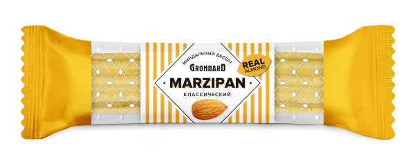 №1 TM Grondard   (10361) Батончики НЕглазированные Марципановые Классика, (28шт по 40г)        в Клину