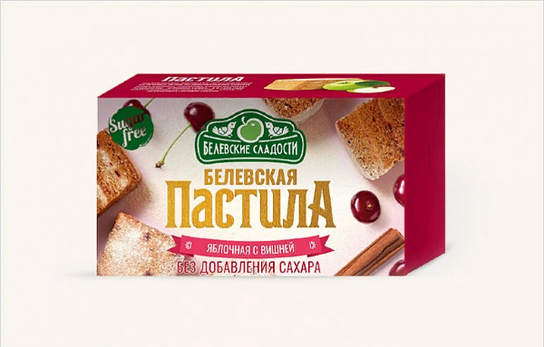 №2 Пастила  200г диетическая С ВИШНЕЙ, НОВЫЙ ФОРМАТ (4 шт по 50гр)    в Клину